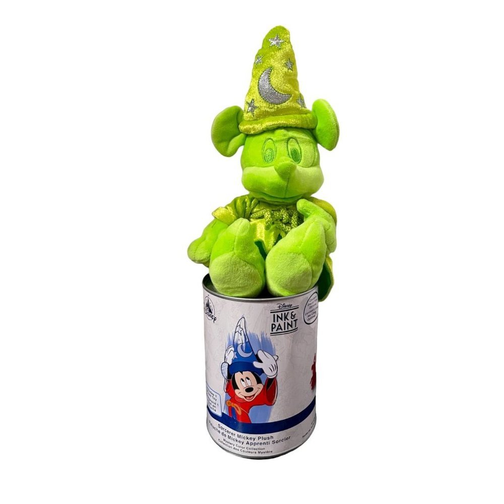 Disney Parks Ink & Paint Sorcerer Mickey Plush Green Paint Can NEW
